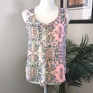 2/$15 Miss Daisy Sheer Sleeveless Pintuck Pleat Top S